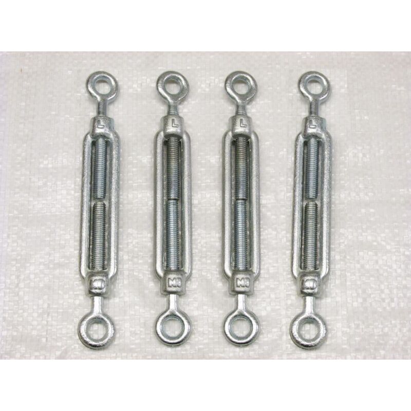 Securefix Direct - x4 M6 Galvanised Forged Straining Screw Eye Eye - Caravan Turnbuckle Open Body