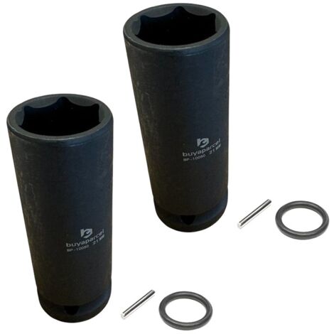 X2 Scaffolders Impact Socket Deep 80mm 1/2"" Square Drive 21mm + Pin & O-Ring