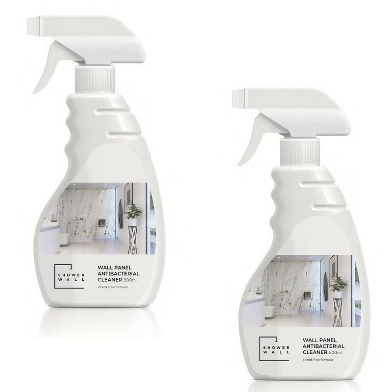 x2 Anti Bacterial Shower Wall Panel Spray Cleaner Anti Scratch 500ml - Showerwall
