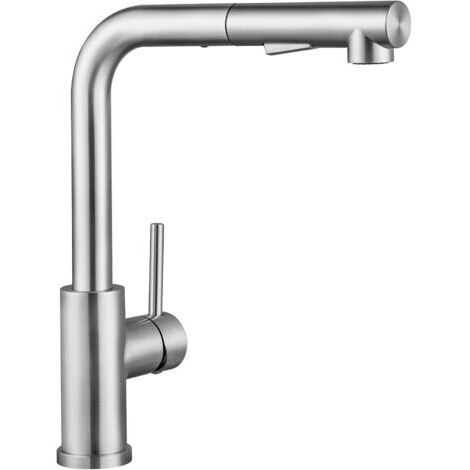 X203S Robinet Cuisine Douchette, Mitigeur Cuisine avec Douchette Extractible, Robinet Evier de Cuisine Rotatif 360°, Mitigeur avec Amovible, Robinetterie Cuisine Inox Brossé