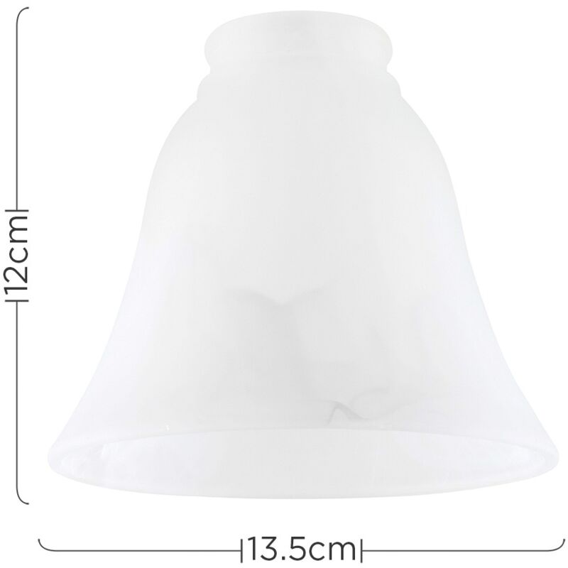 X3 Frosted White Marble Effect Bell Ceiling Light Lampshades 18226 - Faux Alabaster Glass Shades Replacement X3 Frosted White Marble Effect Bell Ceiling Light Lampshades 18226 - Faux Alabaster Glass Shades Replacement