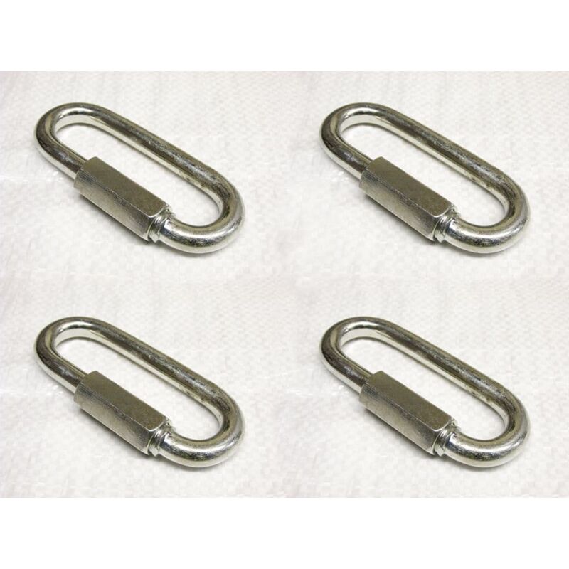 Securefix Direct - X4 12MM Galvanised Long Series Quick Link - Rope Secure Attach Galv Maillon
