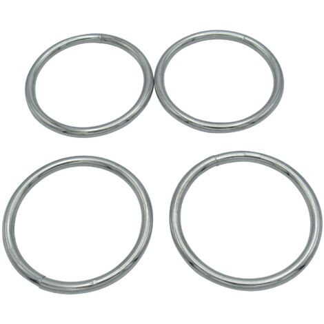 X4 10MM x 34MM Zinc Plated Round Rings - O Welded Steel
