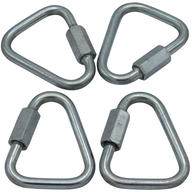 Securefix Direct - X4 12MM Zinc Plated Delta Shape Quick Links - Maillon Triangle Webbing Triangular
