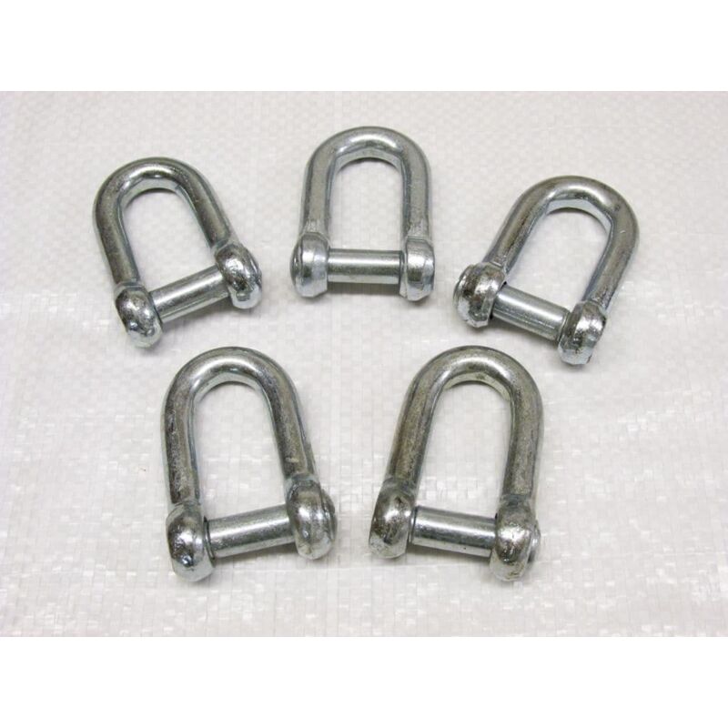 Securefix Direct - x5 16MM Galvanised Commercial Dee Shackles With Countersunk Pin - Chain Connect Caravan Tether Flush