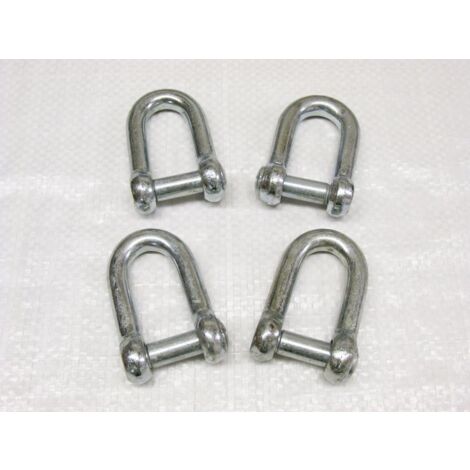 x4 16MM Galvanised Commercial Dee Shackles With Countersunk Pin - Chain Connect Caravan Tether Flush