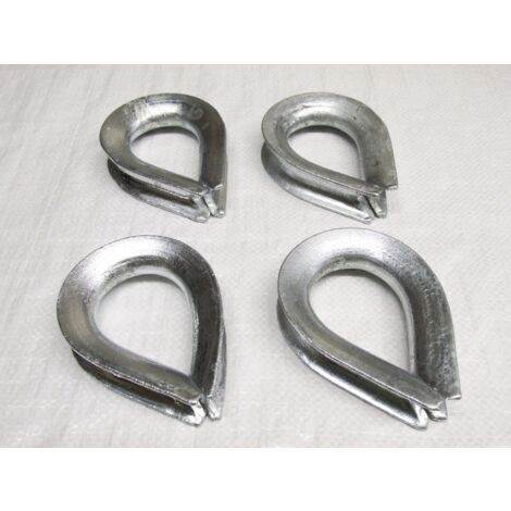 X4 22MM Galvanised Thimbles To BS464 - Lifting Heavy Duty Galv 7/8 Inch