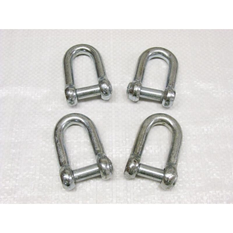 Securefix Direct - x4 6MM Galvanised Commercial Dee Shackles With Countersunk Pin - Chain Connect Caravan Tether Flush