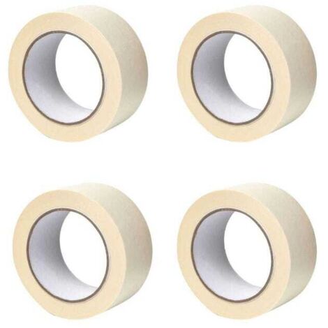 X4 KLEBEBAND AUS KREPPPAPIER – SCHUTZ VON OBERFLÄCHEN BEI MALEREI-DEKO-ARBEITEN – 50 MM X 50 M – BEIGE