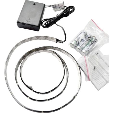 X4-LIFE 701501 Kit completo striscia LED con porta batterie 4.5 V 1 m Bianco caldo 1 pz.