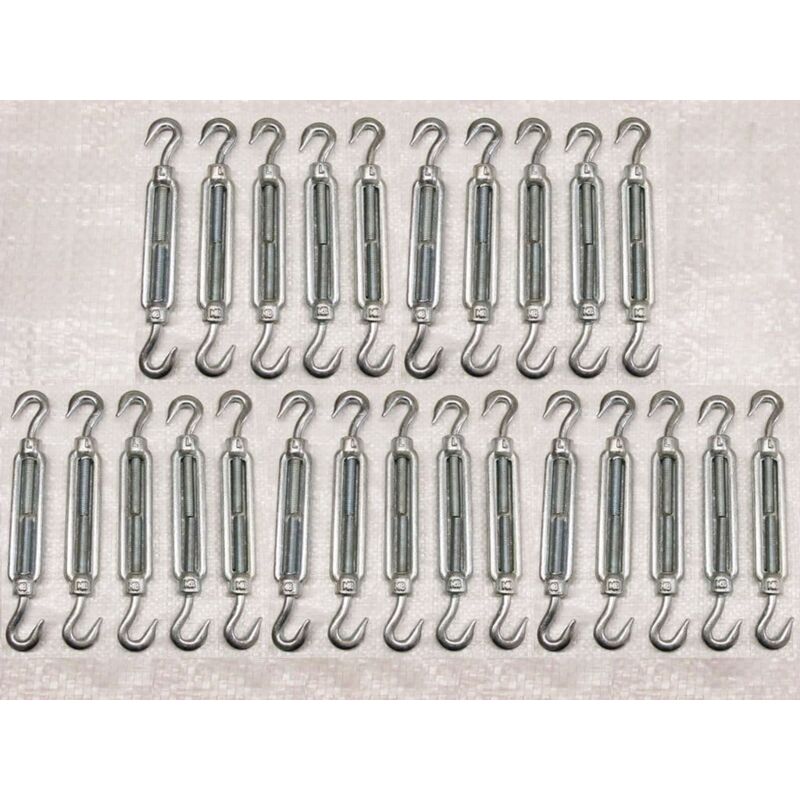 Galvanised Forged Straining Screw Hook Hook M24 X10 (Caravan Turnbuckle Open Body)