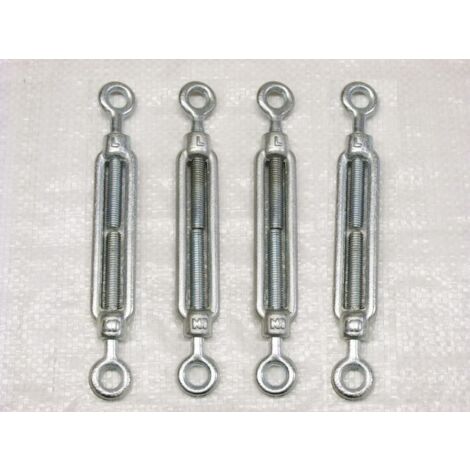 x4 M6 Galvanised Forged Straining Screw Eye Eye - Caravan Turnbuckle Open Body