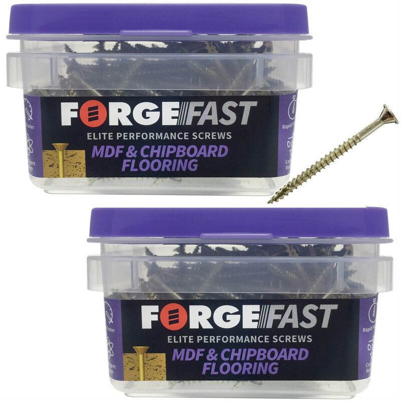 Forgefix - x400 ForgeFast Flooring mdf Chipboard Screw 4.2 55mm FORFFFS4255Y 2 Tub