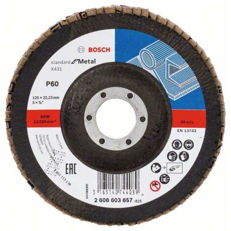 X431 Standard für Metall-Fächerschleifscheibe 125 mm 2223 mm 60  BOSCH 2608603657