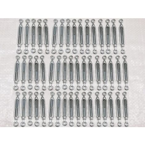 x50 M10 Galvanised Forged Straining Screw Eye Eye - Caravan Turnbuckle Open Body