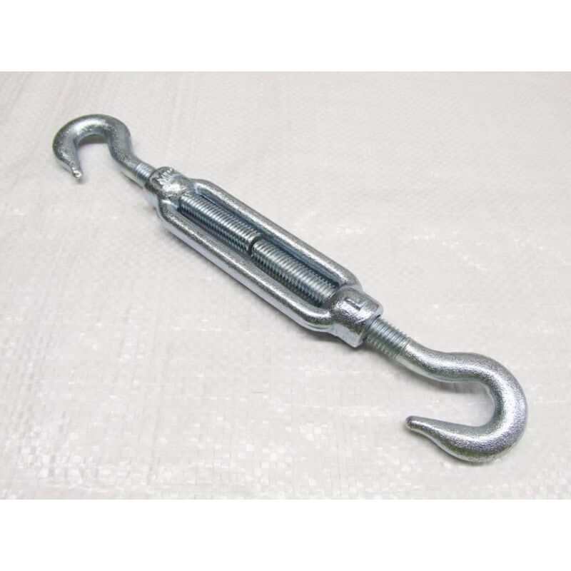 Securefix Direct - x1 M10 Galvanised Forged Straining Screw Hook And Hook - Caravan Turnbuckle Open Body