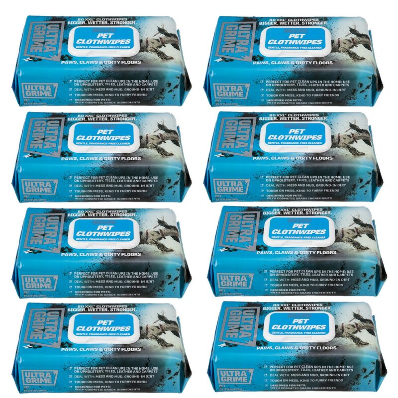 Mm_unverified_brand - x8 Uniwipe Ultragrime Pet Wipes Paws Floors Mud Pet Safe X80pk Wipes 5670