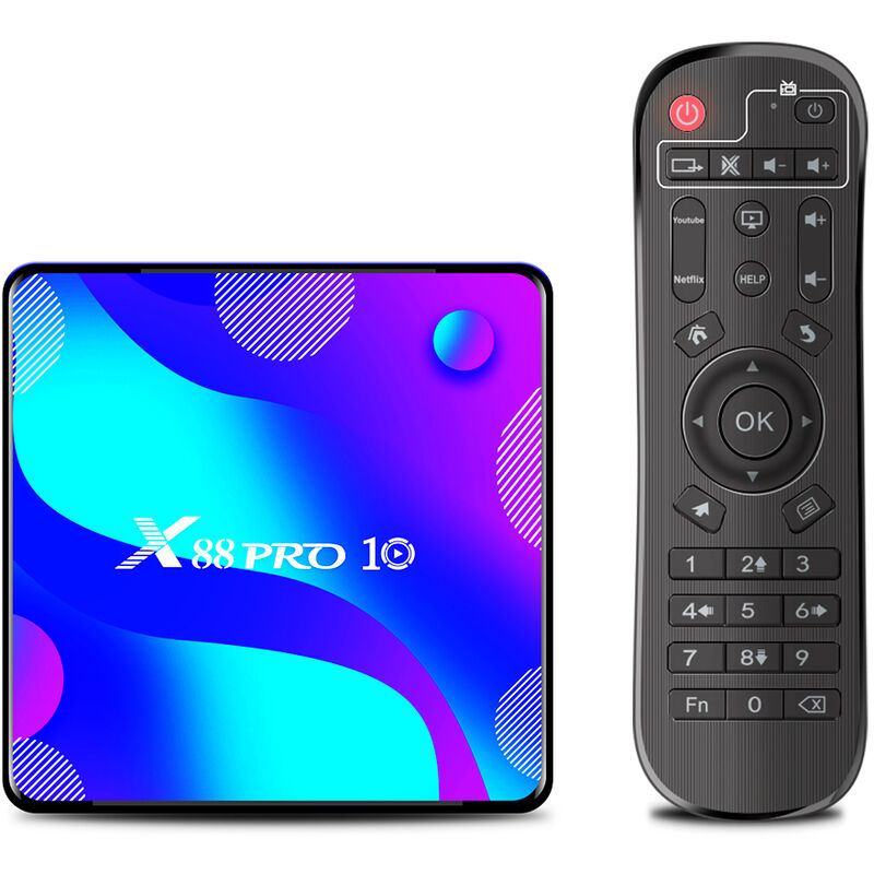 

X88 PRO 10 Android 10.0 Smart TV Box UHD 4K Media Player RK3318 4GB / 128GB 2.4G / 5G WiFi de doble banda BT4.0 100M LAN Pantalla digital VP9 H.265