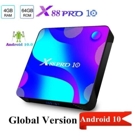 X88 PRO 10 Smart TV Box Android 10 -4GO+64Go-RK3318 USB3.0 Google PlayStore Netflix