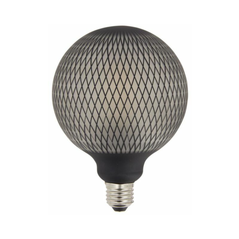 Xanlite - Ampoule Déco led Filament, Aspect Filet Noir, G125, culot E27, 6W cons. 1800K Blanc Chaud - RFDEB125GRAPHLO