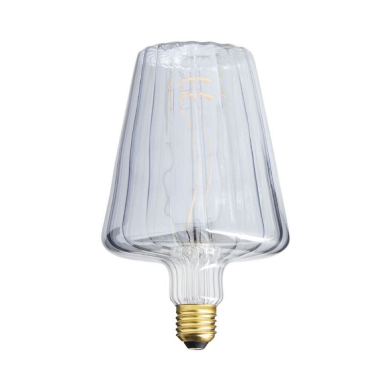 Ampoule Filament led déco verre ciselé cône, culot E27, 300 Lumens, Blanc chaud - RFDE240COSTR - Xanlite