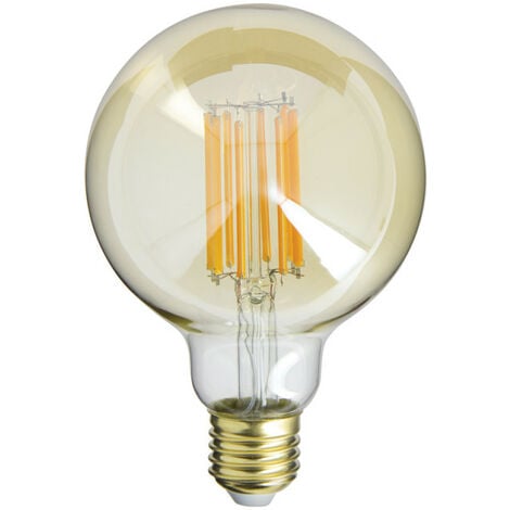 Xanlite - Ampoule Filament LED déco verre ambré G95, culot E27, 1521 Lumens, conso. 15W (equivalence 100W), Blanc chaud - RFDE1521B95A