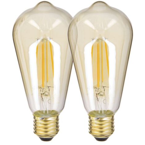 Xanlite – Ampoule filament LED vintage ST64 pack de 2 – Culot E27 – 806 lumens – Blanc chaud 1800K – Faible consommation 8W – PACK2RFDE800STA