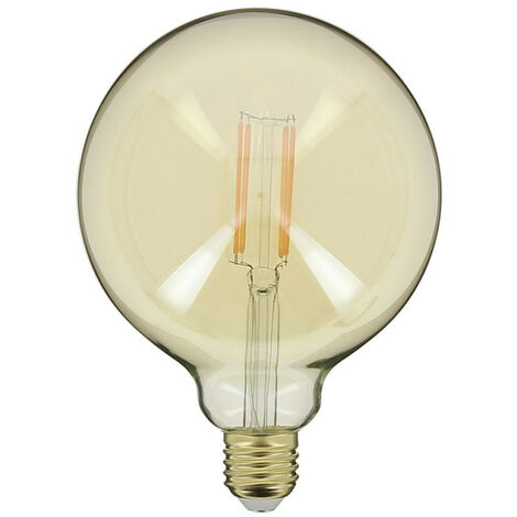 Xanlite - Ampoule LED déco Globe (G125) / Vintage au verre ambré, culot E27, 7W cons. (50W eq.), 638 lumens, lumière blanc chaud - RFDE800B125A