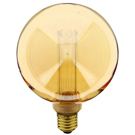 Xanlite - Ampoule LED déco Hologramme Globe (G125) au verre ambré, culot E27, 4W cons., 200 lumens, lumière blanc chaud - RFDHE200B125S