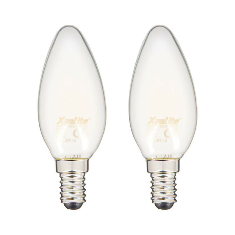 Xanlite - Ampoule led filament flamme culot E14 806lm blanc chaud - PACK2RFV806FO