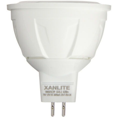 Xanlite – Ampoule LED GU5.3 7W (50W éq.) – Angle focalisé 36° – Lumière blanche neutre 4000K – 620 lumens – Durée de vie 15000h
