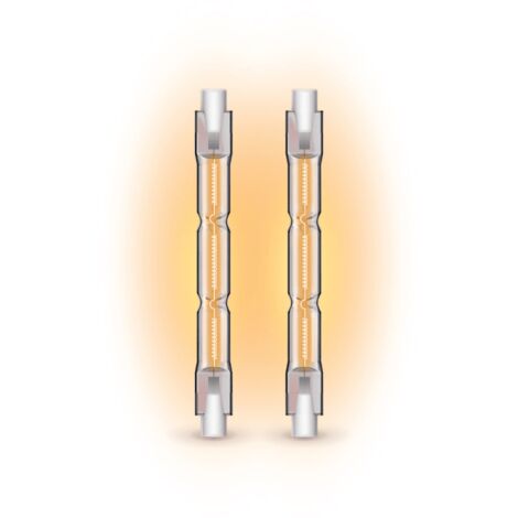 Xanlite – Ampoules halogènes R7S 78mm 2216 lumens 2900K blanc chaud dimmable – Lot de 2 – PACK2HR7S78118W