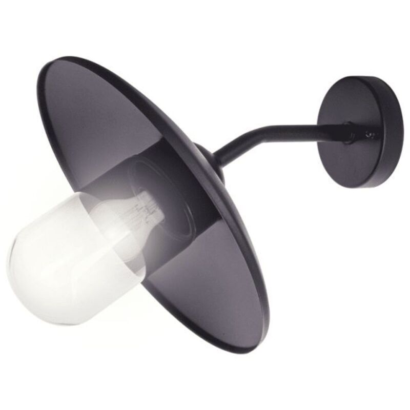 Applique murale filaire noire indus IP44, culot E27, 60W max - APFE60NIND - Xanlite