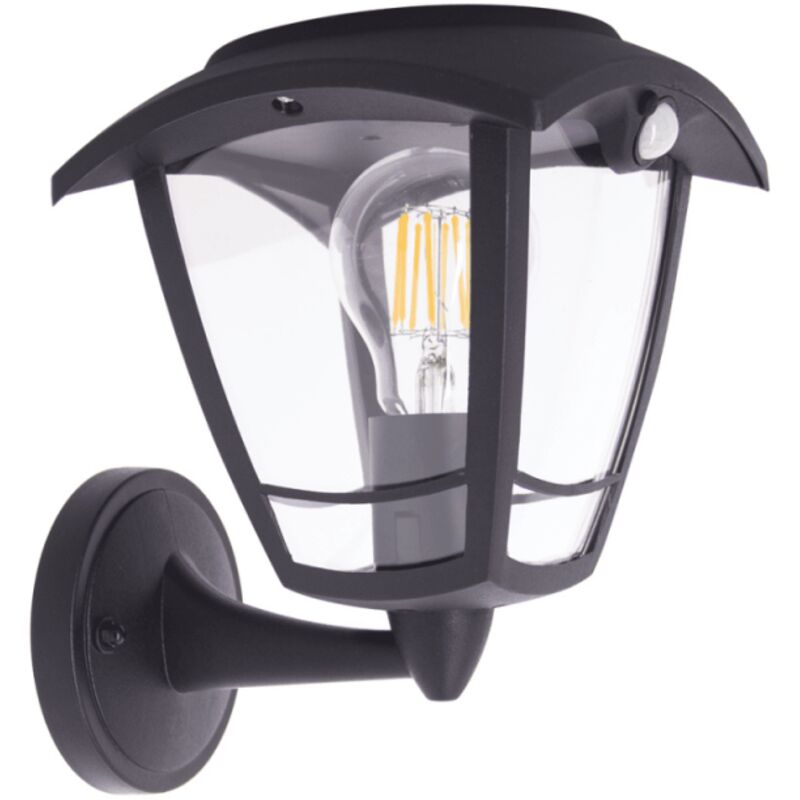 Applique murale solaire rétro led IP44, 400 lumens, détecteur de mouvement, avec ampoule, Noir - SO2011AR - Xanlite Applique murale solaire rétro led IP44, 400 lumens, détecteur de mouvement, avec ampoule, Noir - SO2011AR - Xanlite
