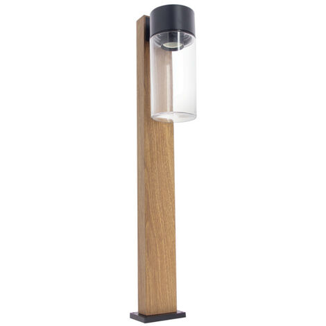 Xanlite - Borne filaire noire et bois IP44, culot E27, 40W max - BOFE40WNW