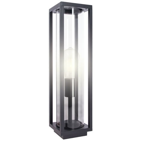 Xanlite - Borne filaire noire fumée contemporain IP44, culot E27, 40W max - LAME40WNMODF