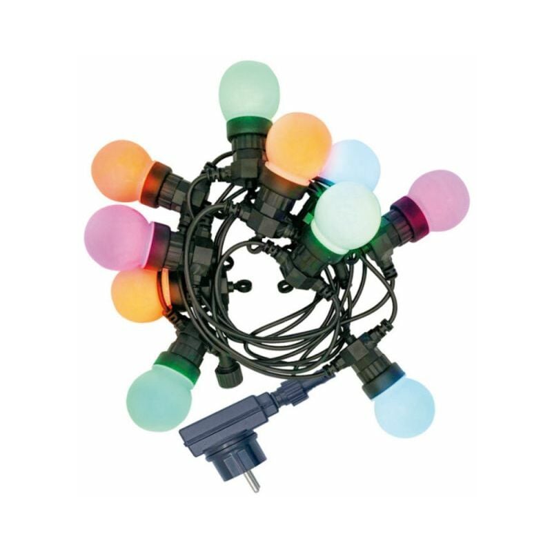 Guirlande lumineuse led 5m 230V, extensible IP44, 10 boules P45, 8 modes d'utilisation - GRL512VBP45RVB - Xanlite