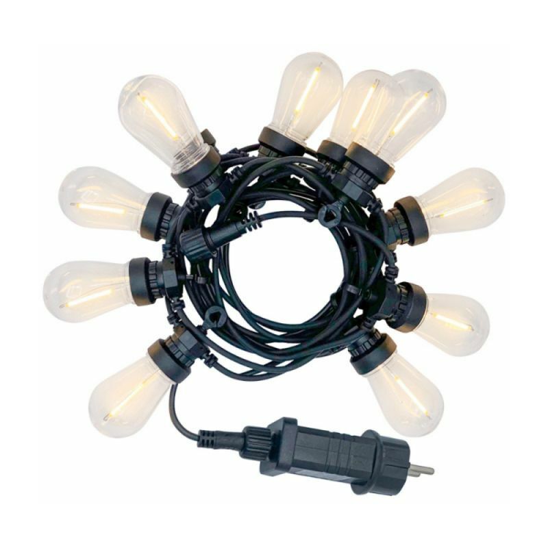 Guirlande lumineuse led 5m 230V, extensible IP44, 10 boules ST48 mini-Edison - GRL512VBST48F - Xanlite