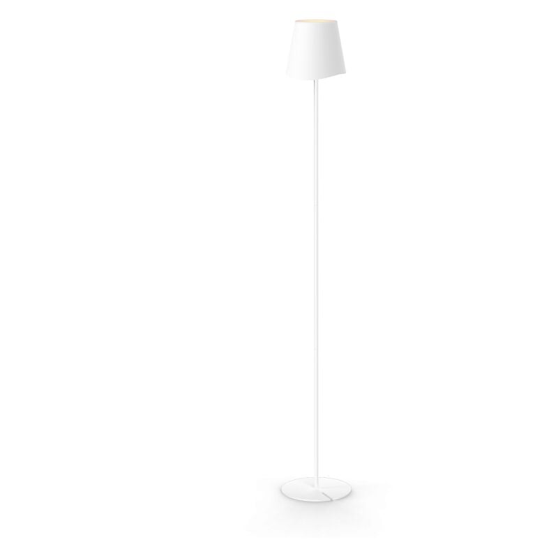 Lampadaire métal, 500 lumens, cct & Dimmable, Rechargeable, 130cm, Blanc - LAM130BD - Xanlite