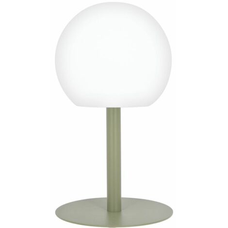 Xanlite - Lampe à poser boule kaki rechargeable en métal LED IP44, 400 lumens, CCT et dimmable, hauteur ajustable - LP16BKRCCT
