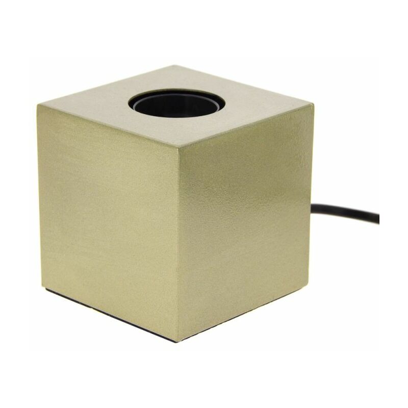 Xanlite - Lampe à poser cube en métal couleur laiton, compatible culot E27, IP20, 60W puissance max - xdlapcubikml Xanlite - Lampe à poser cube en métal couleur laiton, compatible culot E27, IP20, 60W puissance max - xdlapcubikml