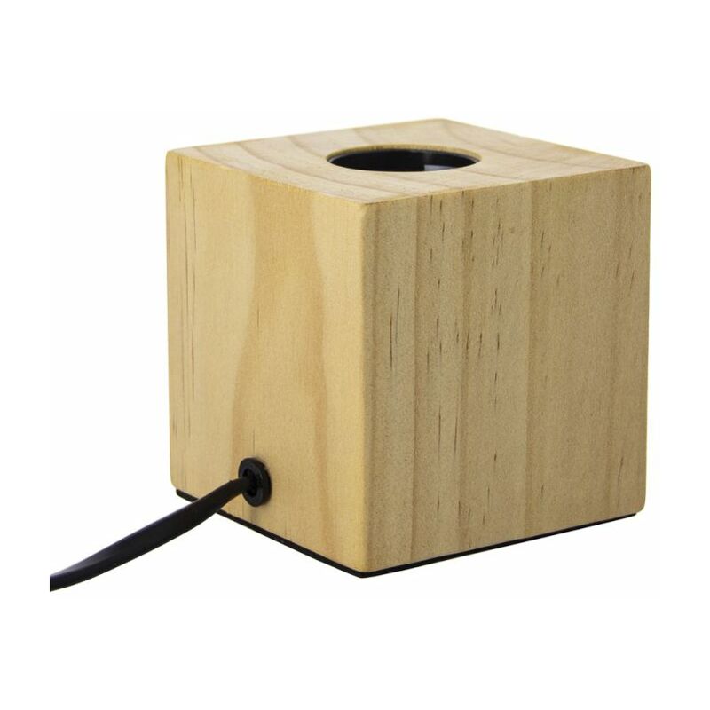 Xanlite - Lampe à poser Cubik Bois Culot E27 - xdlapcubikw