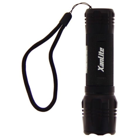Xanlite - Lampe Torche LED Métallique, x3 Modes d'Eclairage, 600 Lumens, Piles Incluses - TO600M
