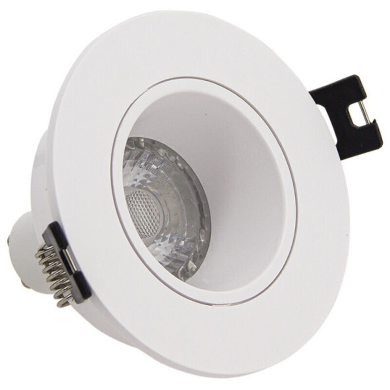 Lot 3 Spots GU10 conso. 4W eq. 50W 2700K Rond orientable Blanc IP20 - PACK3SP50RAB - Xanlite
