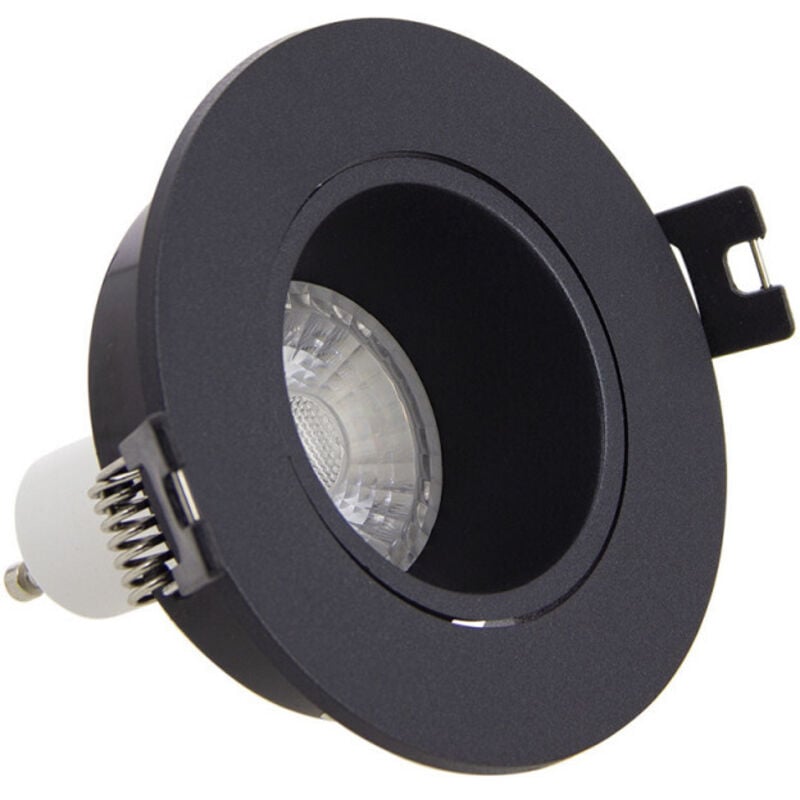 Xanlite - Lot 3 Spots GU10 50W 2700K Rond orientable Noir IP20 - PACK3SP50RAN