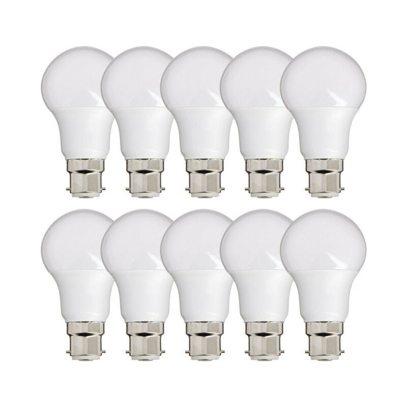 Lot de 10 Ampoules led A60, culot B22, 10W cons. (60W eq.), lumière Blanc Chaud - PACK10EB806G - Xanlite