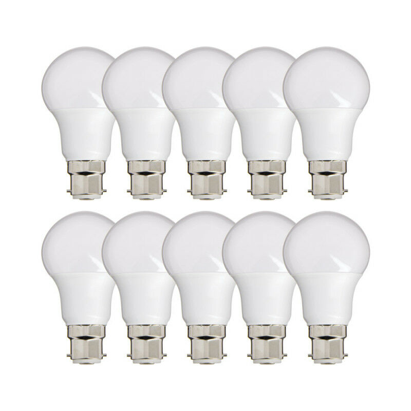 Lot de 10 Ampoules led A60, culot B22, 9W cons. (60W eq.), lumière Blanc Neutre - PACK10EB806GCW - Xanlite