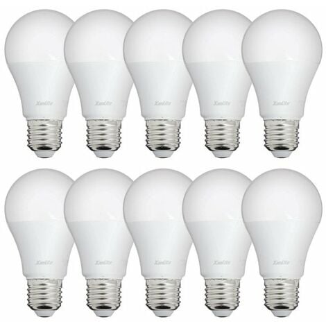 Xanlite - Lot de 10 Ampoules LED A60, culot E27, 9W cons. (60W eq.), lumière Blanc Neutre - PACK10EE806GCW