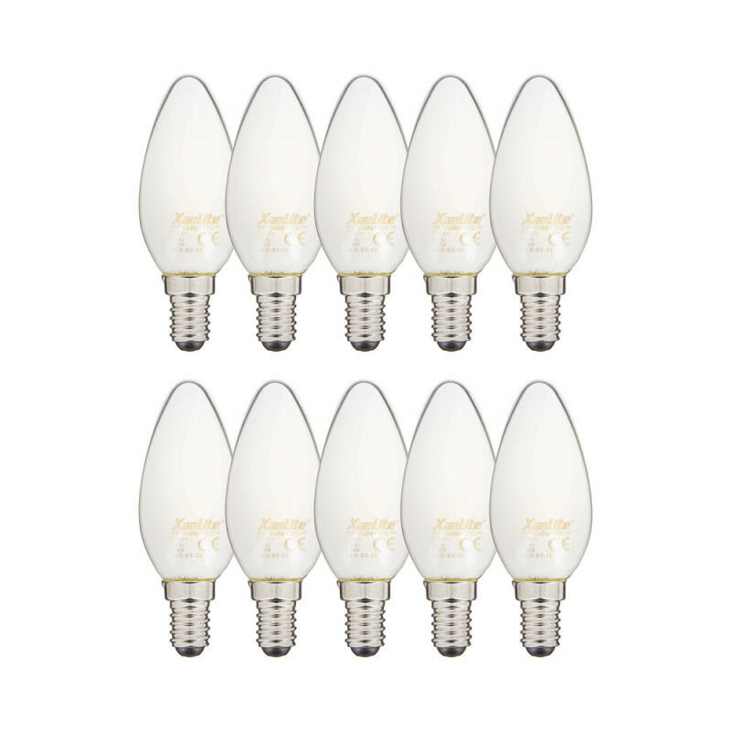 Xanlite - Lot de 10 Ampoules led Filament B35, culot E14, 6,5W cons. (60W eq.), 2700K Blanc Chaud - RPACK10RFV806FO