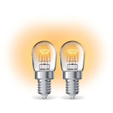 Xanlite - Lot de 2 ampoules incandescente Four, culot E14, 80 Lumens, équivalence 15W, 2200 Kelvins, - PACK2HO15W